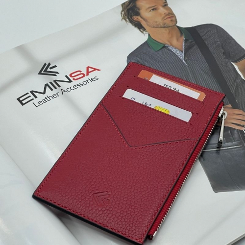 Кошелек картхолдер кожаный Eminsa 1622 18-5 красный