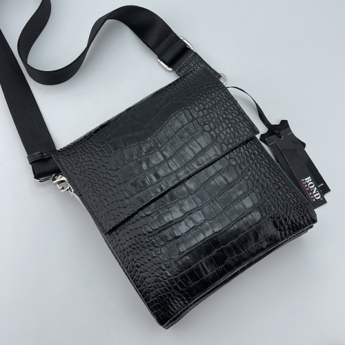 Сумка чоловіча шкіряна Bond Non 1363-356 чорна