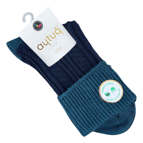 Шкарпетки жіночі Aytug 44429 Cotton високі темно-сині Size 36-40