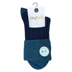 Шкарпетки жіночі Aytug 44429 Cotton високі темно-сині Size 36-40