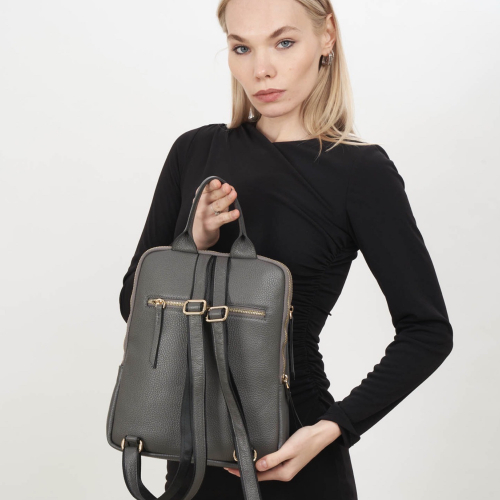 Рюкзак жіночий шкіряний Tony Bellucci 0900-1032 сірий