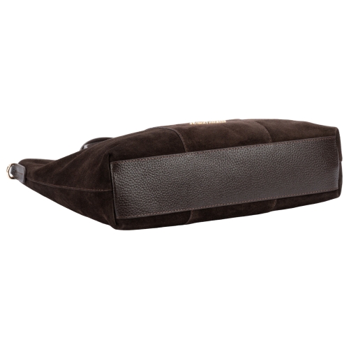 Сумка-тоут женская из натуральной замши Tony Bellucci 0-1006-1100 темно-коричневая