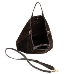 Сумка-тоут женская из натуральной замши Tony Bellucci 0-1006-1100 темно-коричневая