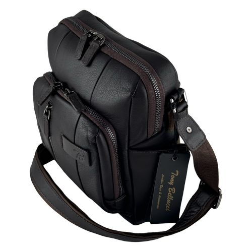 Сумка чоловіча шкіряна Tony Bellucci T5173-4 темно-коричнева