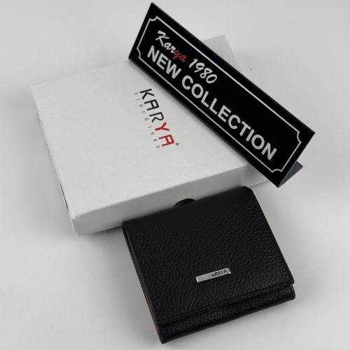 Кошелек женский кожаный Karya 1203-45-46 черный (внутри красный)