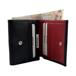 Гаманець жіночий шкіряний Karya 1203-45-46 чорний (всередині червоний)