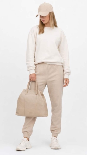 Сумка-тоут женская кожаная Tony Bellucci 0-1006-219 бежевая