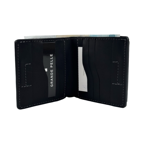 Кошелек мужской кожаный Grande Pelle 537110 черный (кожа Crazy Horse)