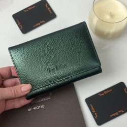 Гаманець жіночий шкіряний сталевий Tony Bellucci 863-1040 темно-зелений