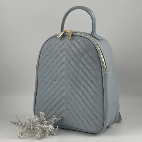 Рюкзак женский кожаный Genuine Leather 955261 светло-голубой