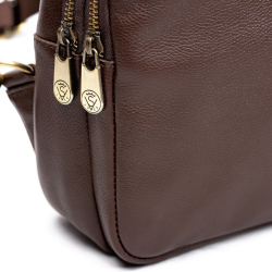 Сумка чоловіча шкіряна через плече Vittorio Safino VS 095 коричнева Корсика