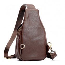 Сумка чоловіча шкіряна через плече Vittorio Safino VS 095 коричнева Корсика