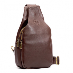 Сумка чоловіча шкіряна через плече Vittorio Safino VS 095 коричнева Корсика