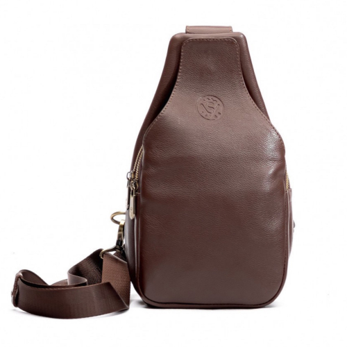 Сумка чоловіча шкіряна через плече Vittorio Safino VS 095 коричнева Корсика