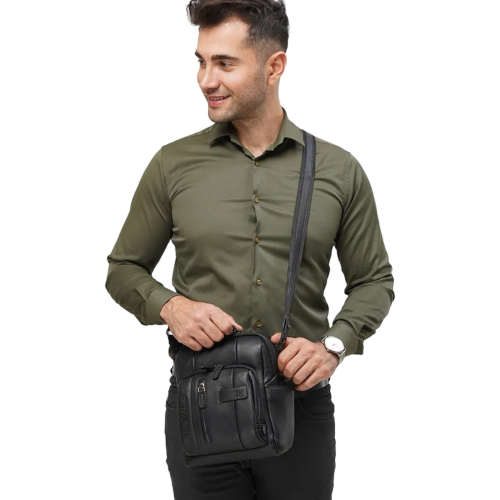 Сумка чоловіча шкіряна Tony Bellucci T5173-1 чорна