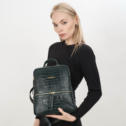 Жіночий рюкзак шкіряний Tony Bellucci 0900-360 темно-зелений
