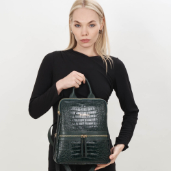 Жіночий рюкзак шкіряний Tony Bellucci 0900-360 темно-зелений