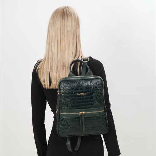 Жіночий рюкзак шкіряний Tony Bellucci 0900-360 темно-зелений