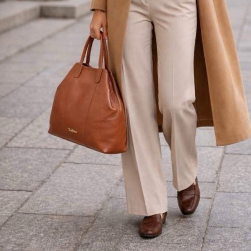 Сумка-тоут женская кожаная Tony Bellucci 0-1006-285 светло-коричневая