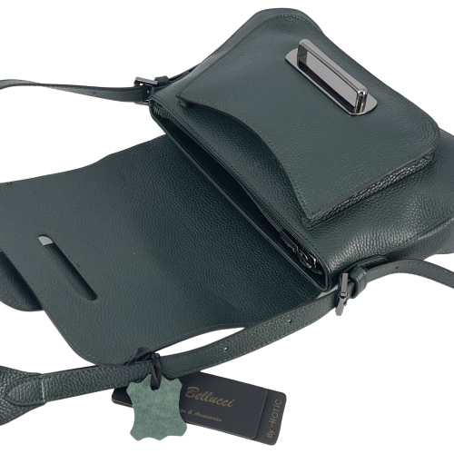 Сумка женская кожаная Tony Bellucci 0517-1005 темно-зеленая