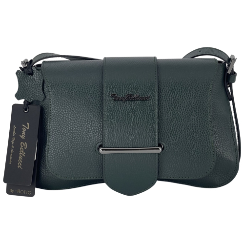 Сумка женская кожаная Tony Bellucci 0517-1005 темно-зеленая