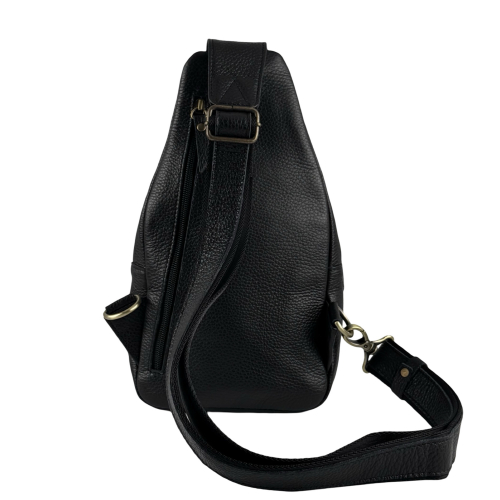 Сумка чоловіча шкіряна через плече Vittorio Safino VS 095 чорна Флотар