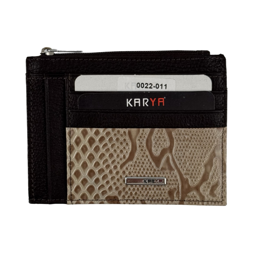 Кошелек картхолдер кожаный Karya 0022-011 коричневый