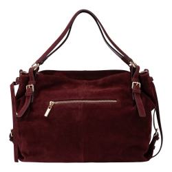Сумка женская замшевая  Enzo Nori EN1116-1102 бордовая