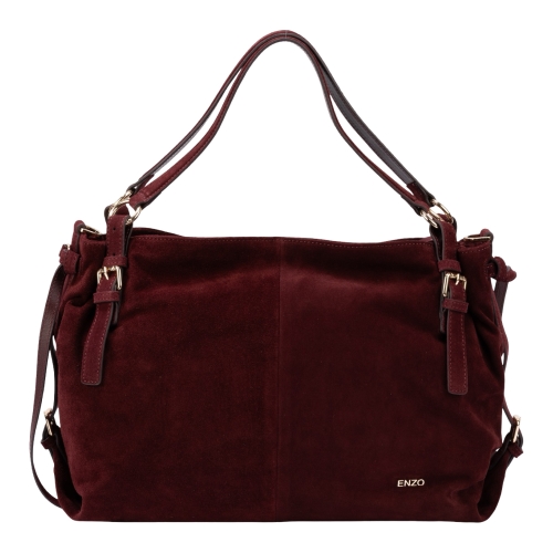 Сумка женская замшевая  Enzo Nori EN1116-1102 бордовая