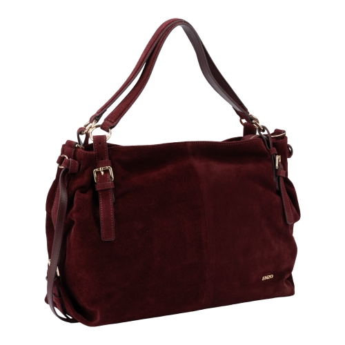 Сумка женская замшевая  Enzo Nori EN1116-1102 бордовая