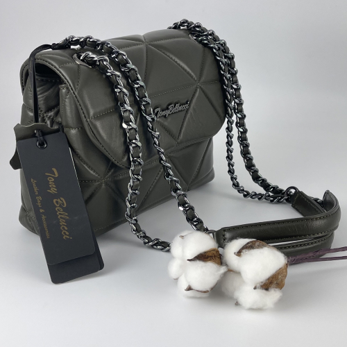 Сумка жіноча шкіряна Tony Bellucci 0586-2011 хакі