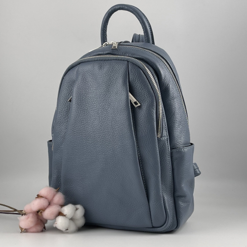 Рюкзак женский кожаный Genuine Leather 543311 голубой