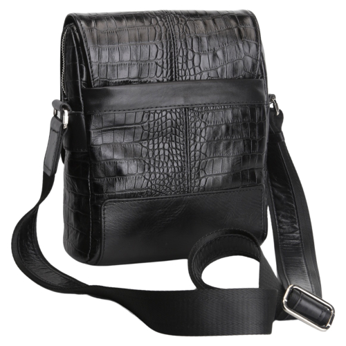 Сумка чоловіча через плече шкіряна Bond Non 1088-356 чорна