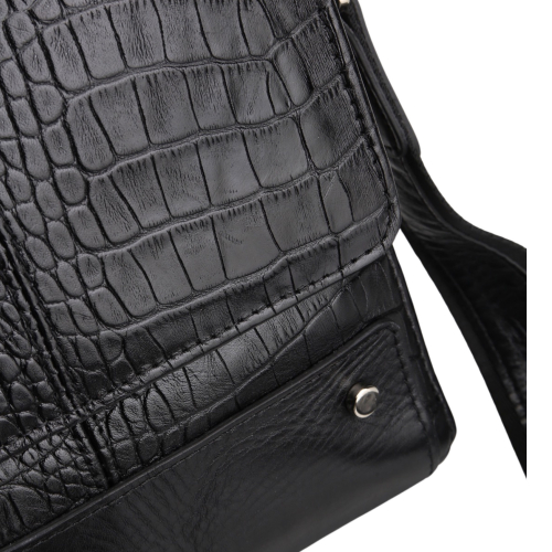 Сумка чоловіча через плече шкіряна Bond Non 1088-356 чорна