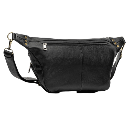 Сумка крос боді чоловіча шкіряна Vittorio Safino VS 073 чорна Флотар