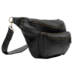 Сумка крос боді чоловіча шкіряна Vittorio Safino VS 073 чорна Флотар