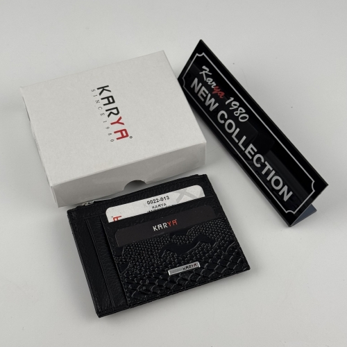 Кошелек картхолдер кожаный Karya 0022-013 черный