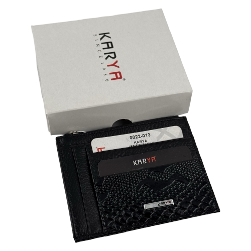 Кошелек картхолдер кожаный Karya 0022-013 черный
