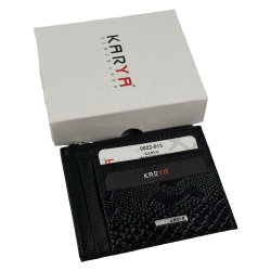 Кошелек картхолдер кожаный Karya 0022-013 черный