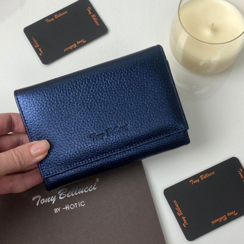 Гаманець жіночий шкіряний сталевий Tony Bellucci 863-1038 синій