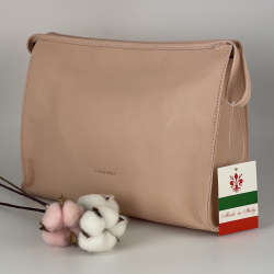 ​Косметичка жіноча шкіряна Genuine Leather 6521 пудрова