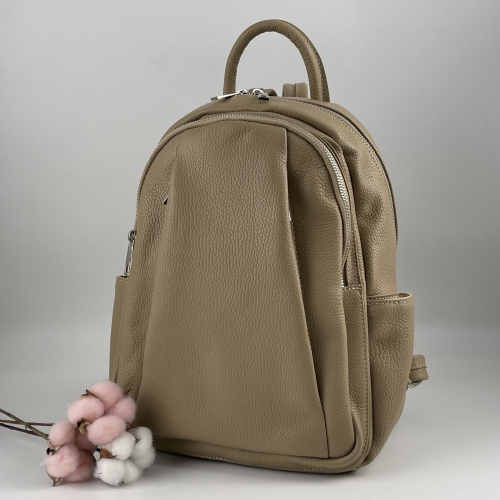 Рюкзак жіночий шкіряний Genuine Leather 543311 світло-бежевий