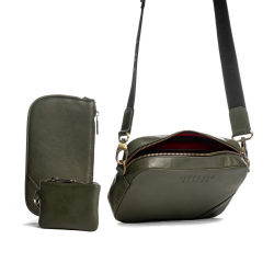 Сумка жіноча шкіряна Vittorio Safino VS 125 хакі 