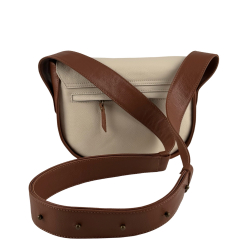Сумка жіноча шкіряна Vittorio Safino VSL 033 молочна з коричневим