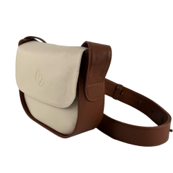 Сумка жіноча шкіряна Vittorio Safino VSL 033 молочна з коричневим