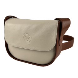 Сумка жіноча шкіряна Vittorio Safino VSL 033 молочна з коричневим