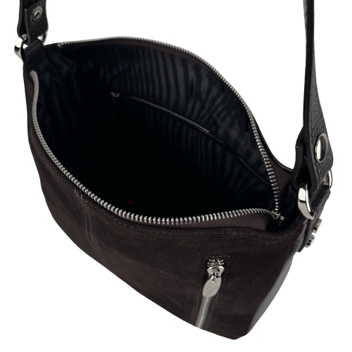 Сумка женская кожаная с замшевой вставкой Vito Torelli 1068 6010/1210 темно-коричневая