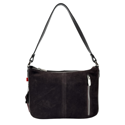 Сумка женская кожаная с замшевой вставкой Vito Torelli 1068 6010/1210 темно-коричневая