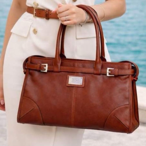 Сумка-тоут женская кожаная  Enzo Nori EN1089-KR03 коричневая