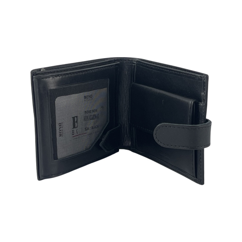 Кошелек мужской кожаный гладкий Bond 529-1 черный
